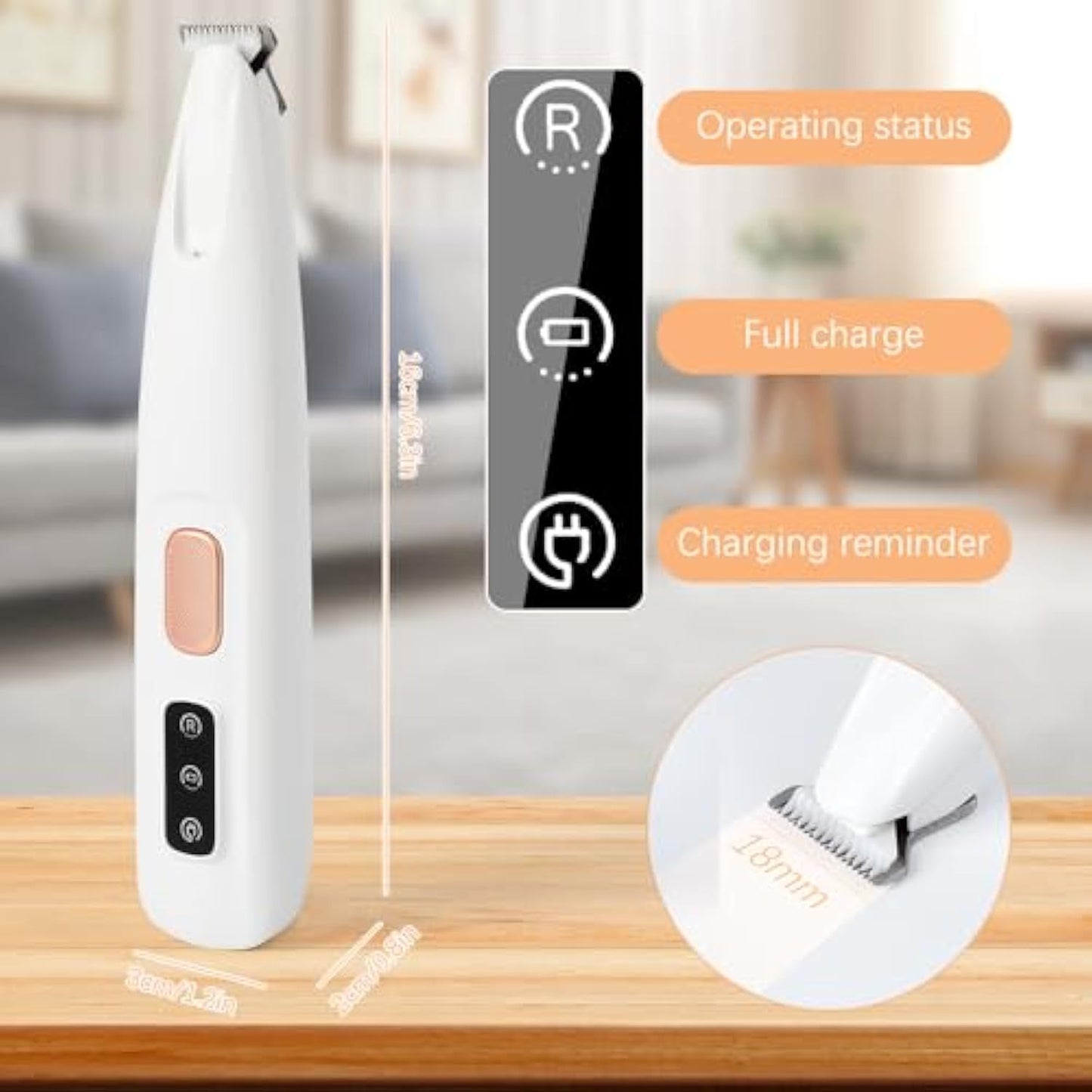Rechargeable Dog Paw Trimmer with LED Light – Low Noise Clipper