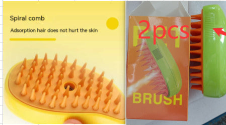 3-in-1 Pet Steam Brush – Grooming, Massage & Hair Removal
