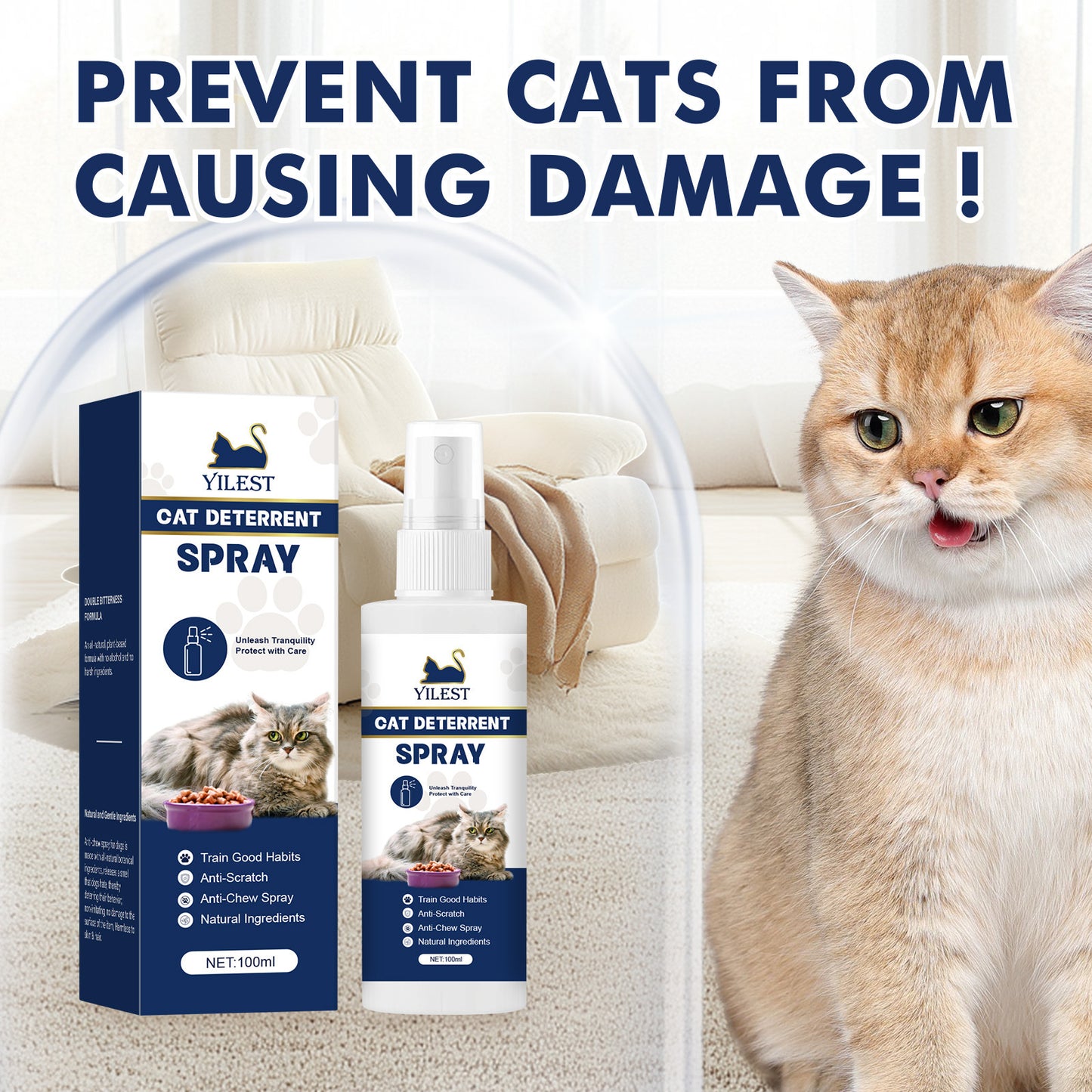 Anti-scratch Spray Indoor Restricted Area For Cats
