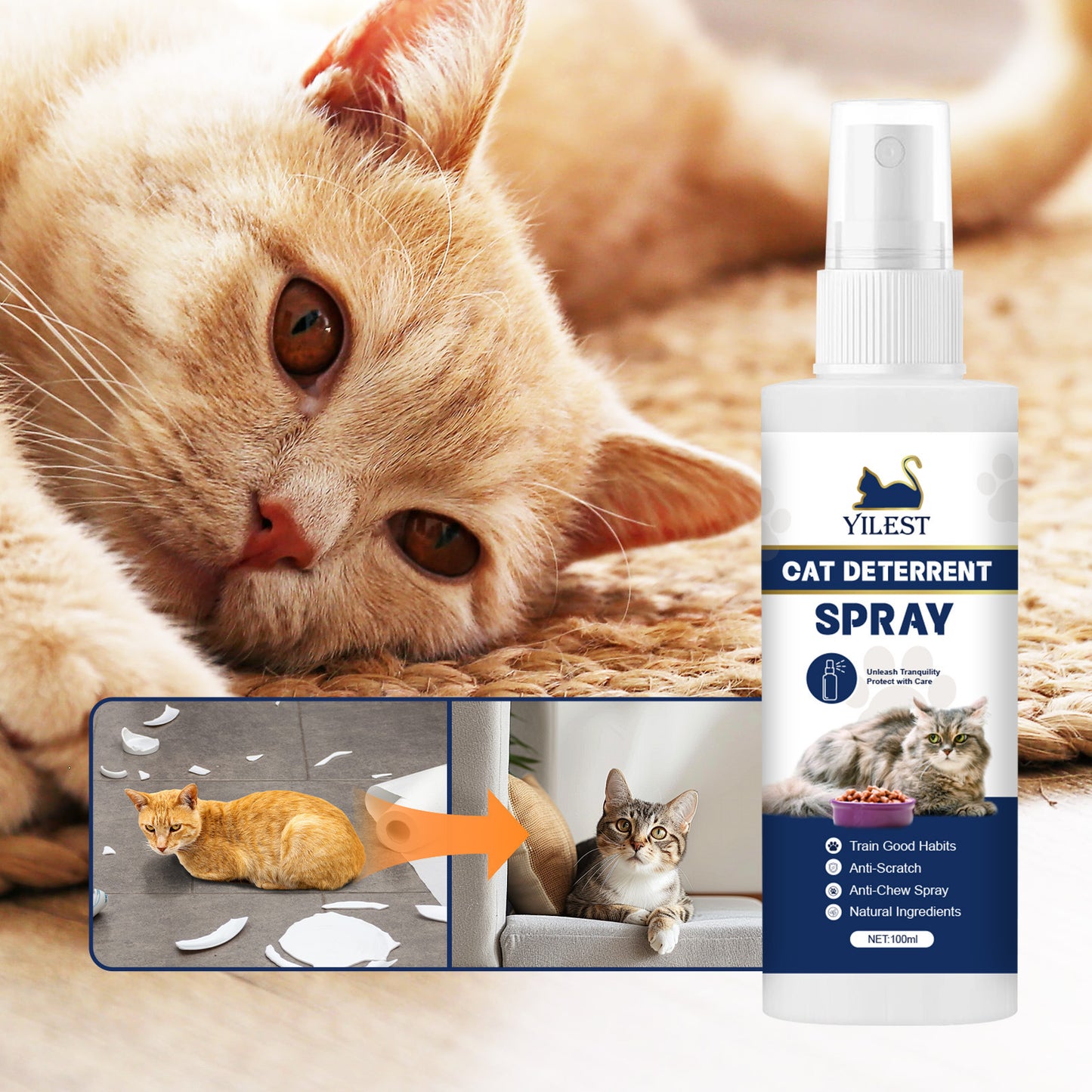 Anti-scratch Spray Indoor Restricted Area For Cats