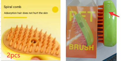 3-in-1 Pet Steam Brush – Grooming, Massage & Hair Removal