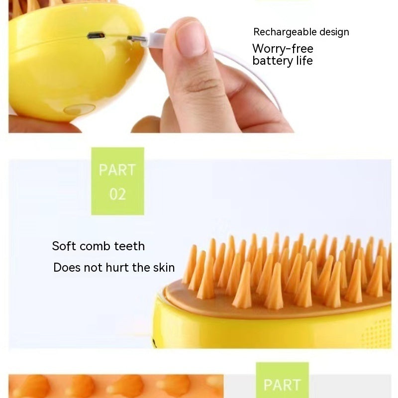 3-in-1 Pet Steam Brush – Grooming, Massage & Hair Removal