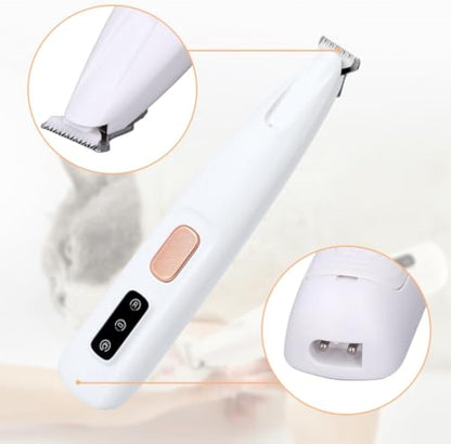 Rechargeable Dog Paw Trimmer with LED Light – Low Noise Clipper