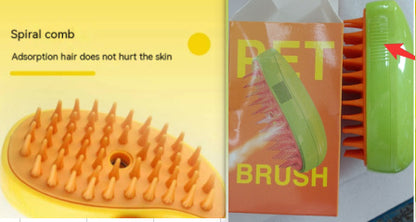 3-in-1 Pet Steam Brush – Grooming, Massage & Hair Removal